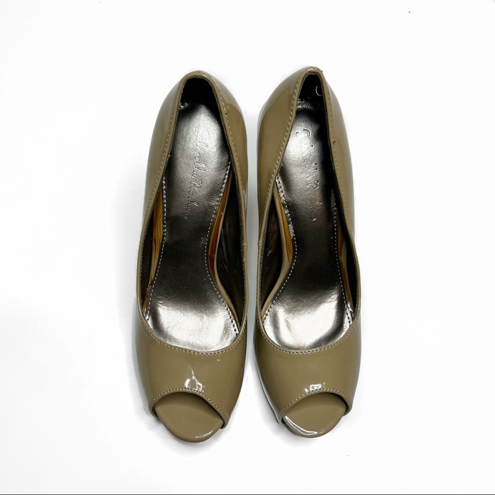 GABRIELLA ROCHA Tan Peep Toe 4.5" Heel Size 7 - Picture 4 of 4